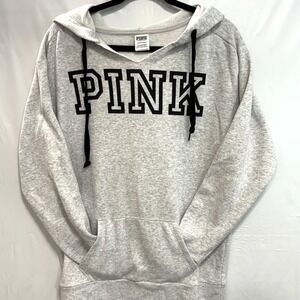 Victorias Secret Pink Ladies Grey Hoodie‎ Size XS Pink VS Pullover Pink Logo
